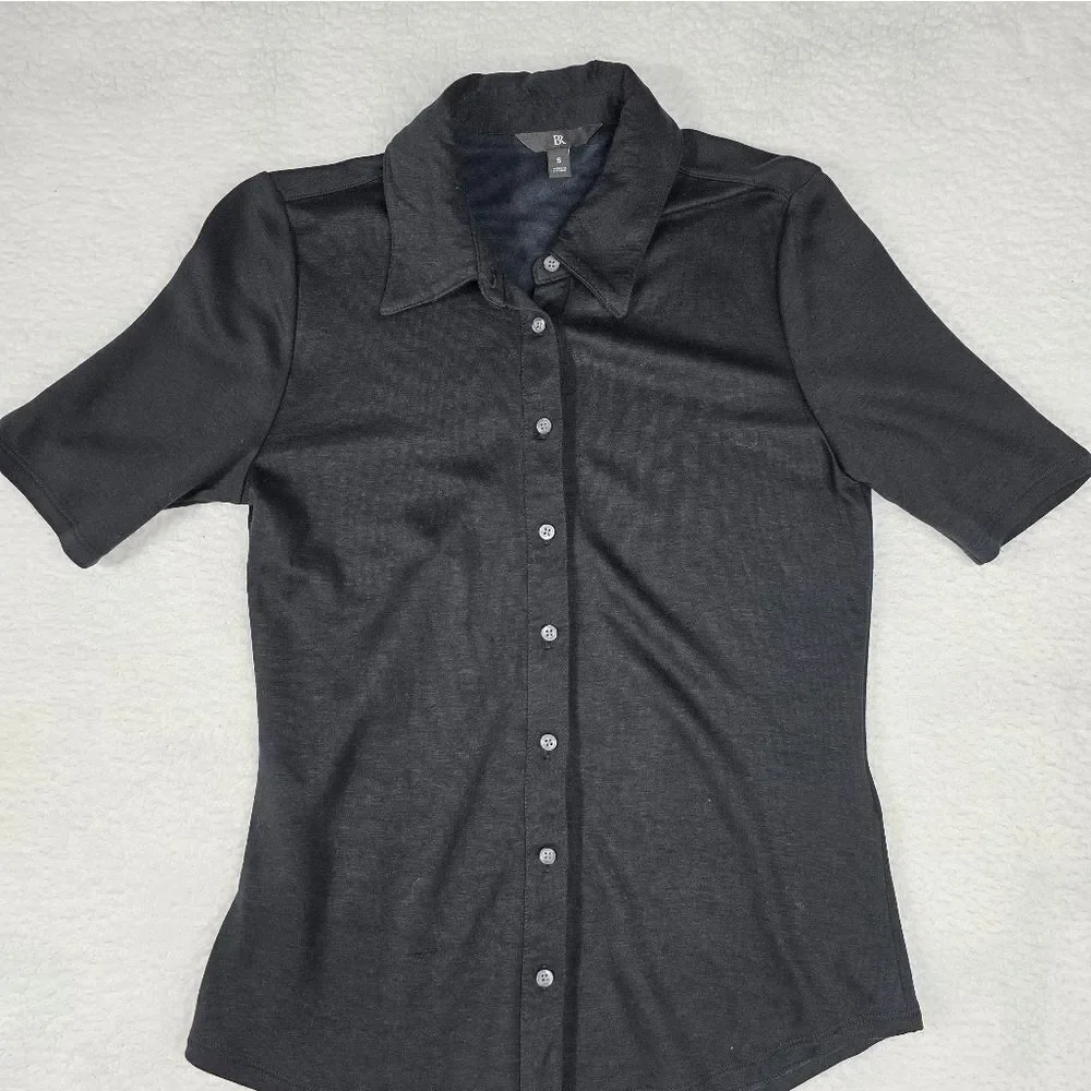 Banana Republic Short Sleeve Soft Button Front Collared Blouse Size Small